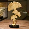Ginkgo Leaf Sculpture for Home Decoration Creative Light Yellow and Green Simulation Resin Gift Office and Study Living Room 1PC