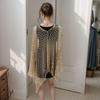 Tassel Sunscreen Cover-up Loose Fit Knit Hollow Out Top Simple Fishnet Swimsuit Cover Up  Vacation