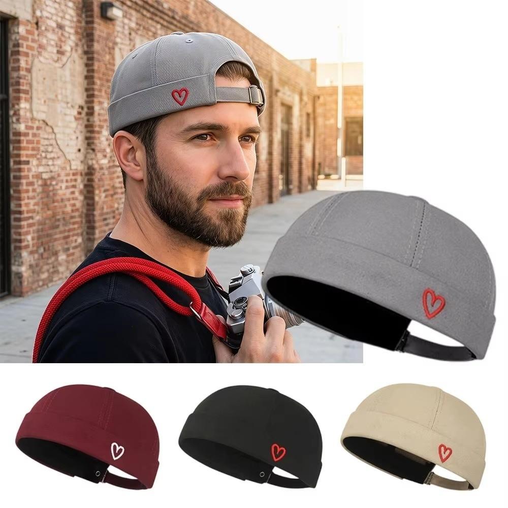Adjustable Dome Melon Cap Without Brim Bucket Cap Basin Hat Solid Color Docker Hat  Casual Wear