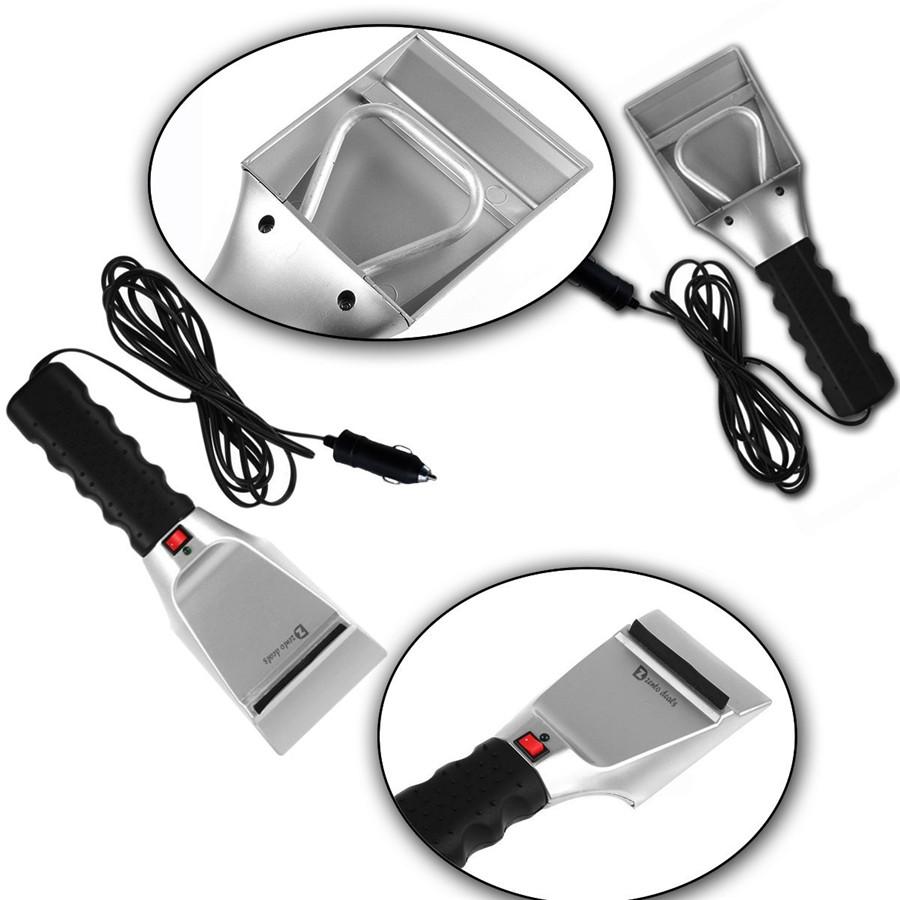 12V Podgrzewana Zimowa Szczotka do Śniegu i Lodu z Łopatką Elektryczny Skrobak do Śniegu i Lodu