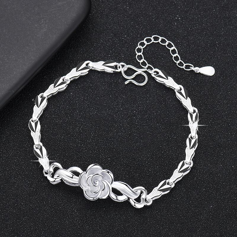New 925 Sterling Silver Simple Style High Quality Romance Bracelet Chain For Women Engagement Party Wedding Jewelry Gift