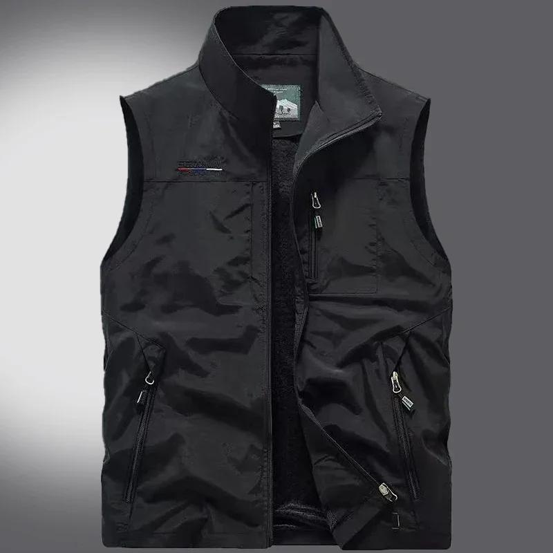 Men Outdoor High Quality Sports Leisure Windproof Breathable Sleeveless Thick Vest Fashionable and Breathable Warm Vest Comfort