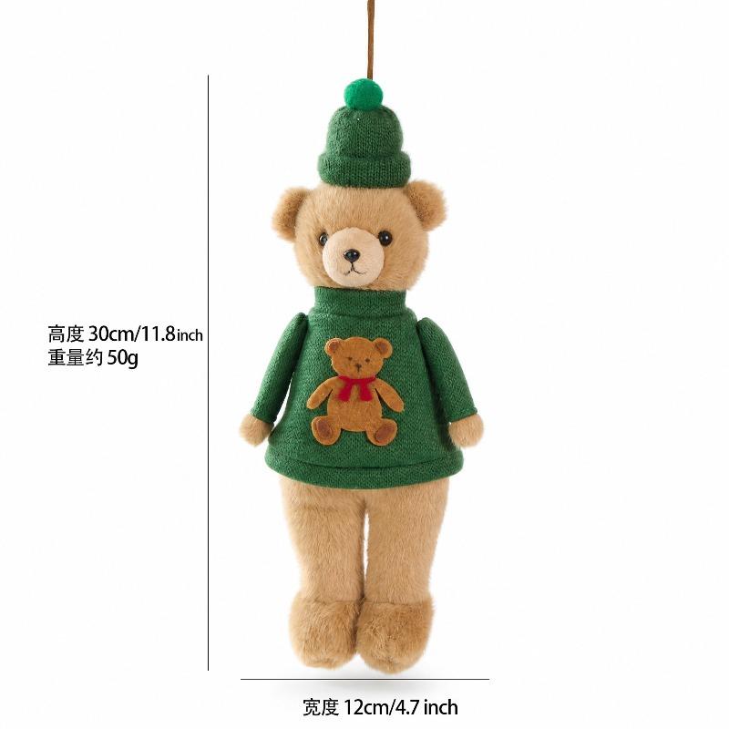 Christmas Decorations Fabric Plush Teddy Bear Doll Pendant Bear Christmas Tree Pendant