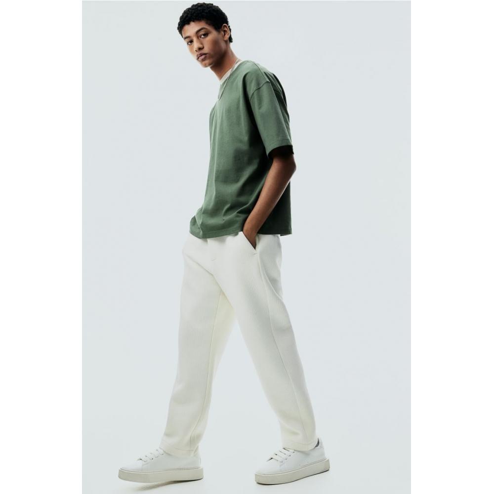 H M Oversized FiT CoTTon T sHirT Dark Green