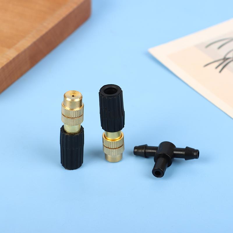 1/5Pcs 4/7 Pvc Outdoor Misting Cooling System Garden Irrigation Watering 1/4'' Brass Atomizer Adjustable Garden Sprinklers