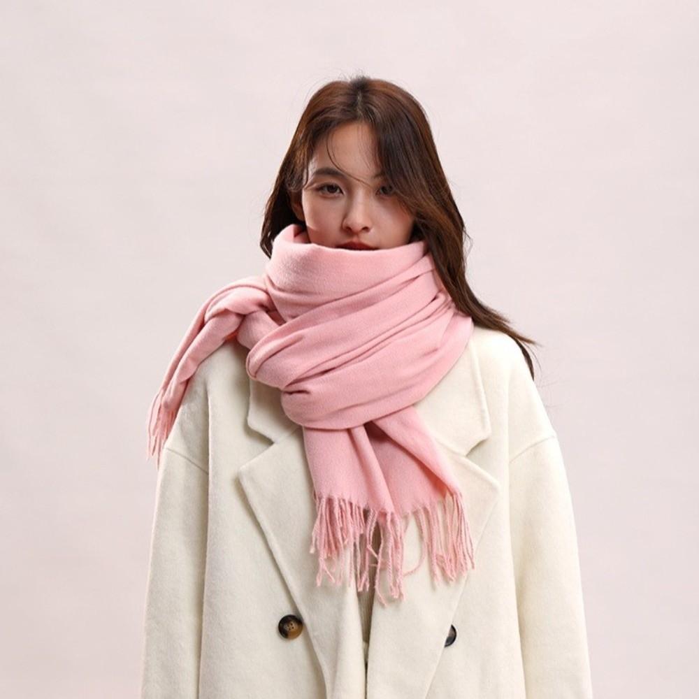 Korean Style Long Wool Scarf Tassel Women Shawl Elegant Winter Neckerchief Women/Male