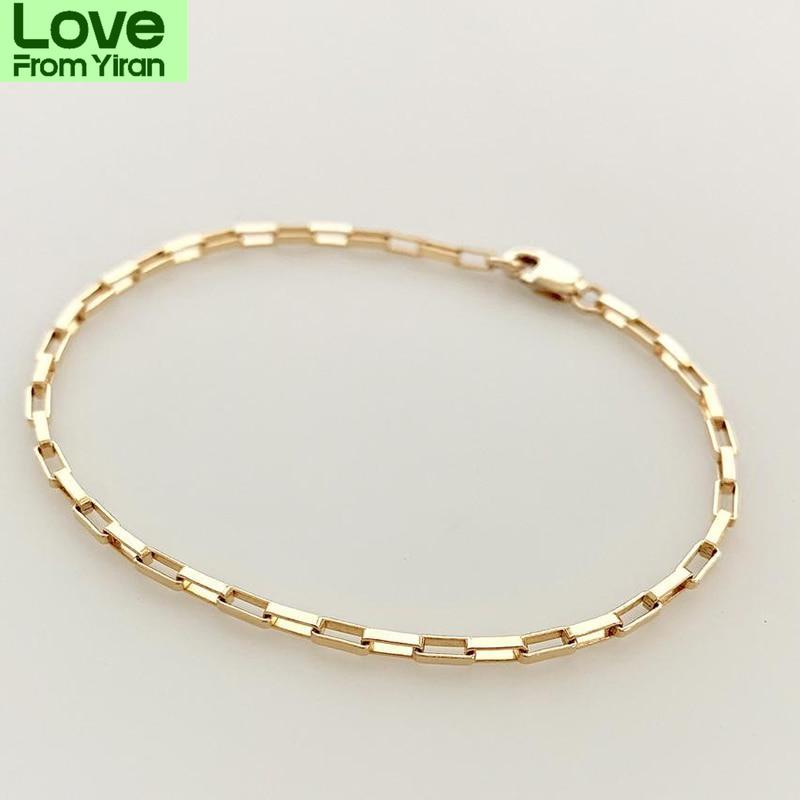 

14k Gold Filled Chain Bracelet Handmade Jewelry Boho Charms Bracelets Vintage Ankles For Women Wedding Gift Gold Bracelet 16cm