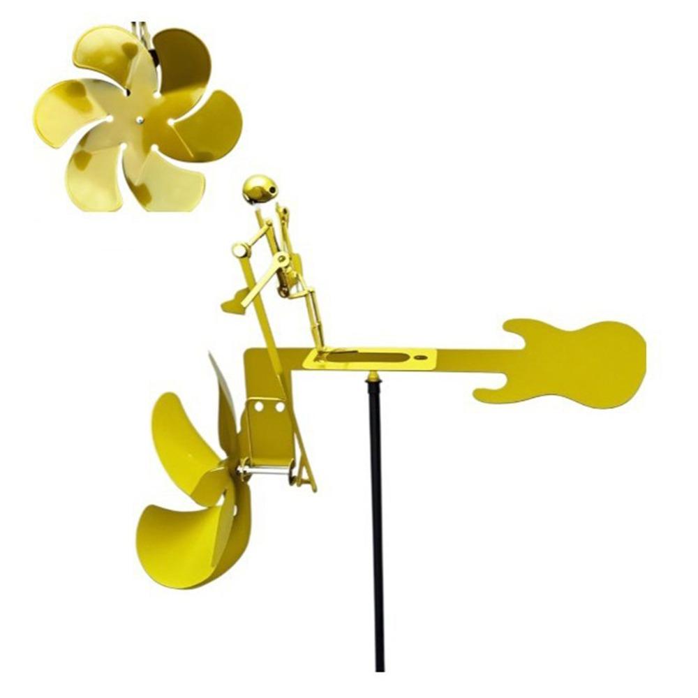 

Funny Handmade Metal Drummer Windmill Creative Rock Percussionist Figurine Lawn Ornament Guitarist