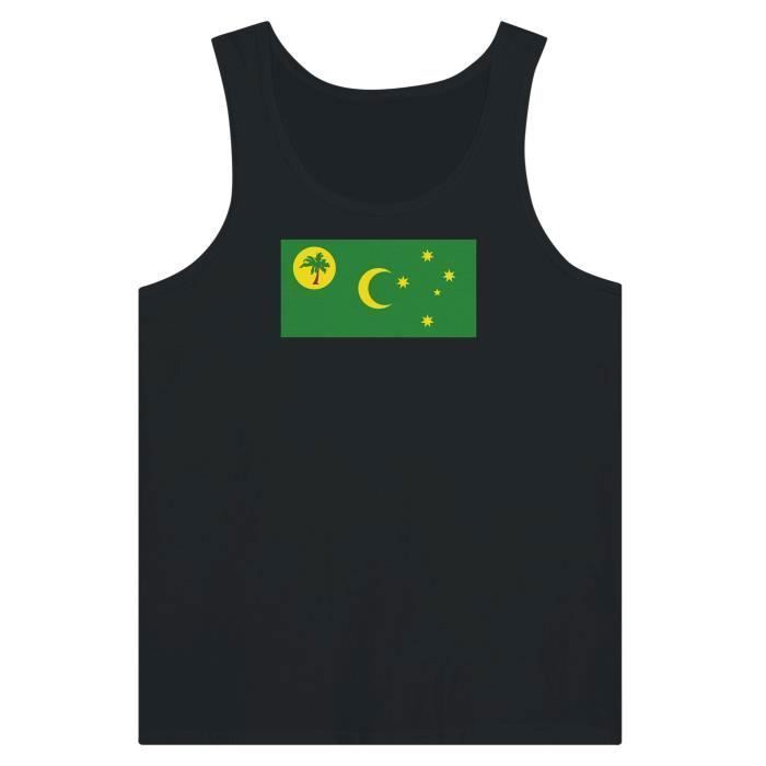 Débardeur - Drapeau des îles Cocos - Noir - 100% algodão - Coupe ajustado - Mixte