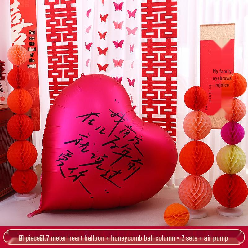 Honeymoon Suite Mega Heart Balloon Foil Set for Wedding & Engagement Decor.
