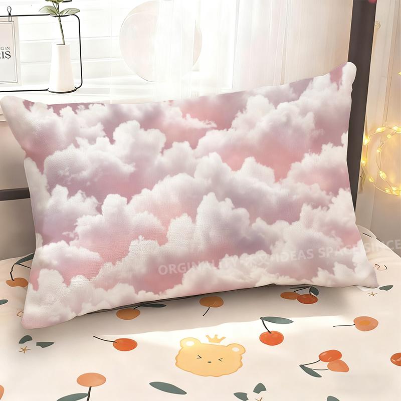 Pink Clouds Pillowcase Design Suitable For Sofa Bedroom Car Pillow Cover Cushion Rectangular Back Cushion