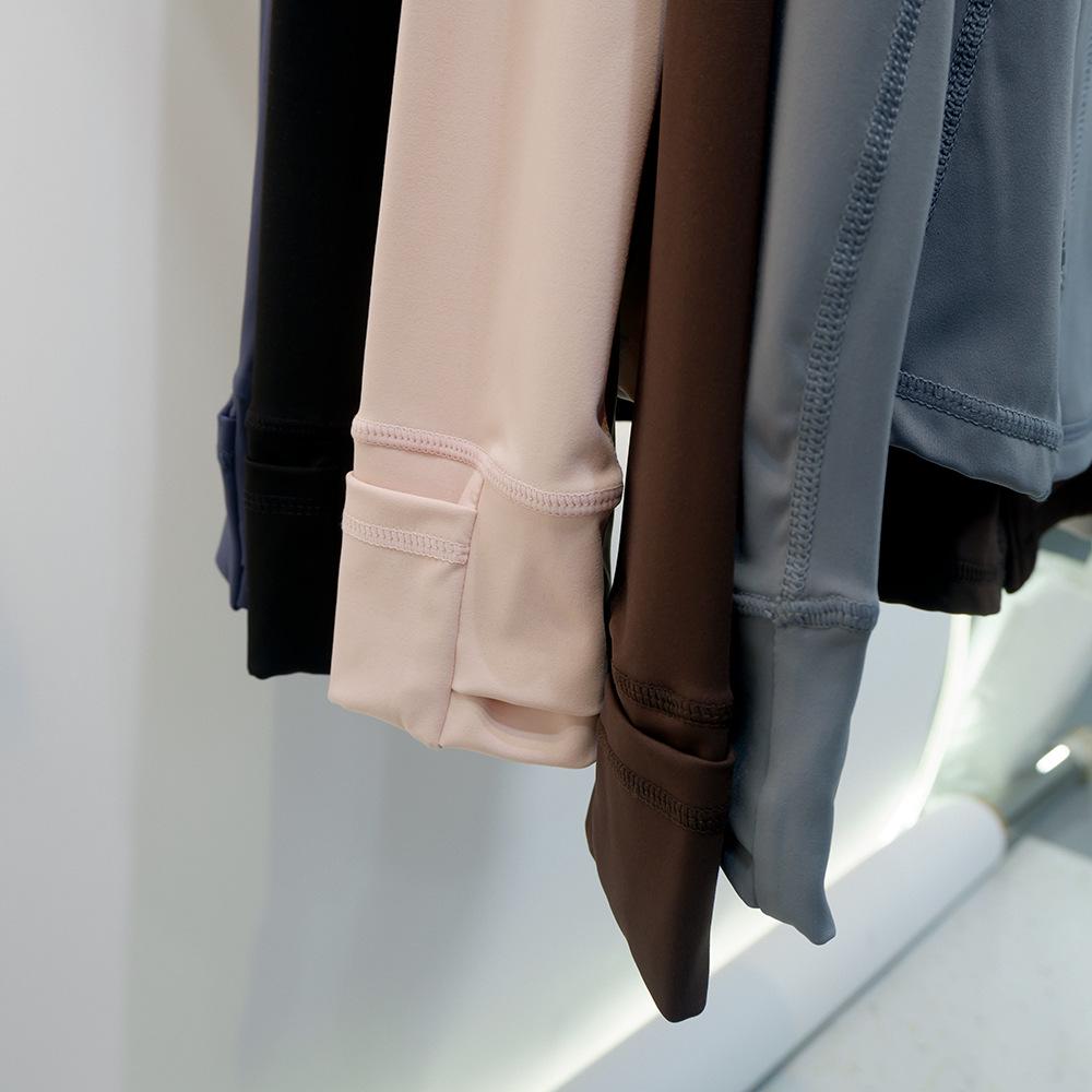 Women's New Stand Collar No Mesh Jacket – High Elastic, Moisture-Wicking, Slim-Fit Top