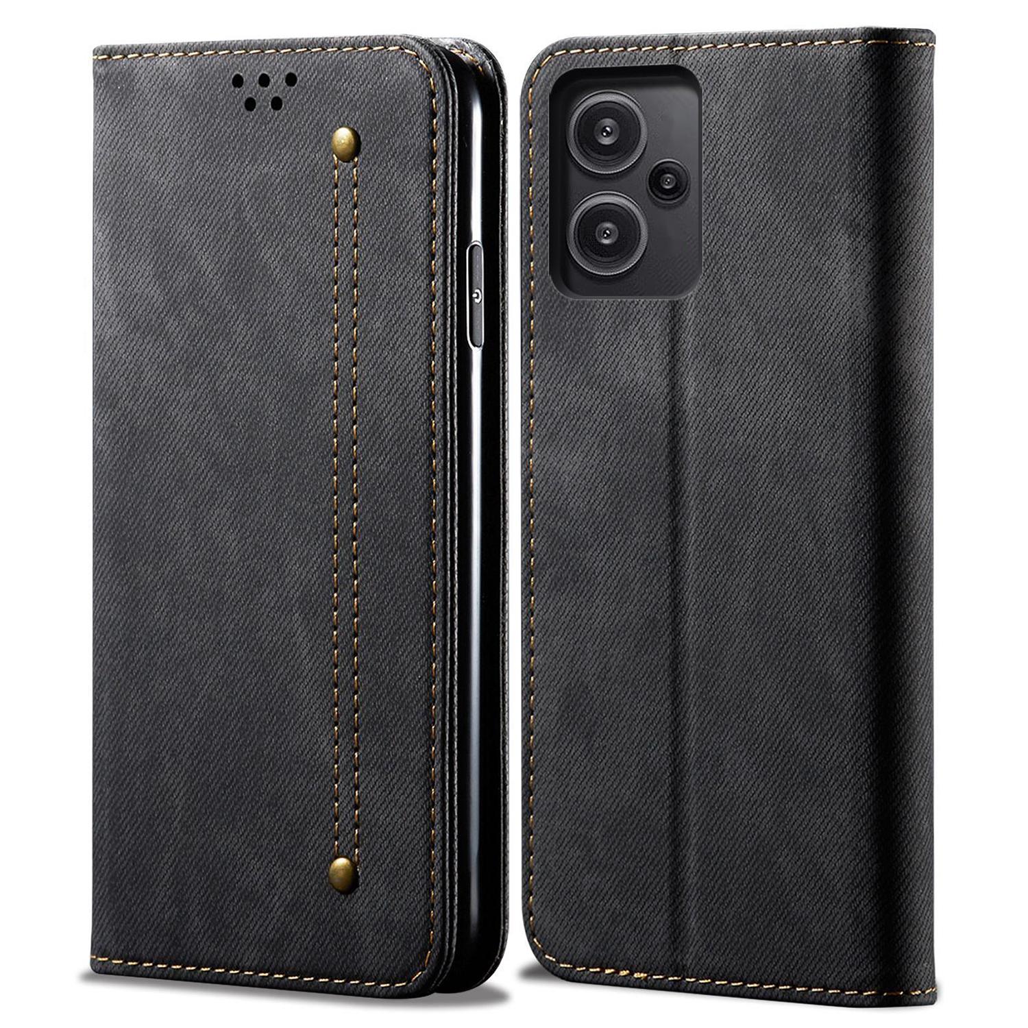 

For Xiaomi Redmi Note 13 Pro+ 5G Phone Case Jeans Cloth Texture Leather Cover A