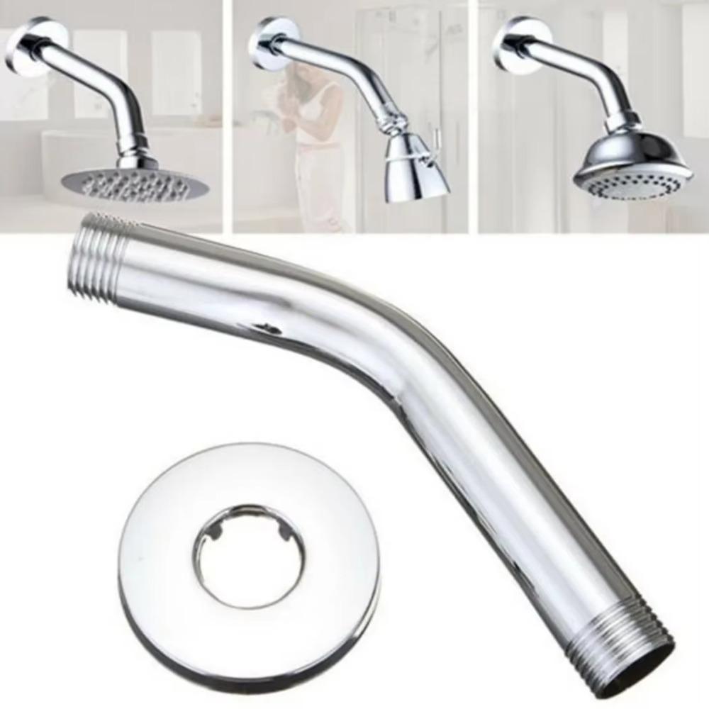 Silver Shower Head Stainless Steel Arm Bracket New Shower Arm Bathroom Home Accessories