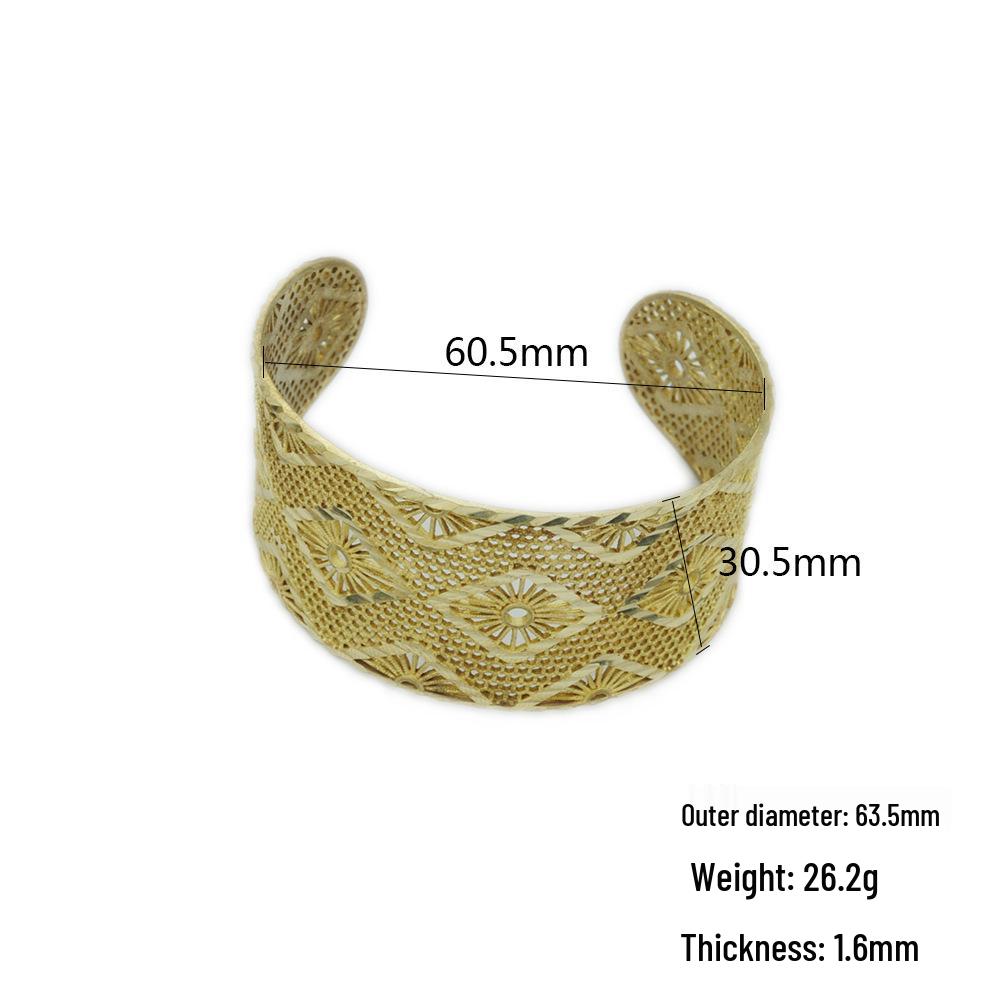 Korean Style Geometric Bracelet: Versatile Round & Square Openable Pure Copper Women s Fashion Hand Ring