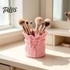 Desktop Organization Cup Pink Bow Makeup Brush Holder, 3D Printed Desk Organizer, Cosmetic Holder Brushes & Pen Storage for Vanity Decoration