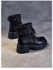 2025 Women's Genuine Leather Martin Boots - Warm, Thickened, Single Cotton Boots for Spring, Autumn, and Winter.