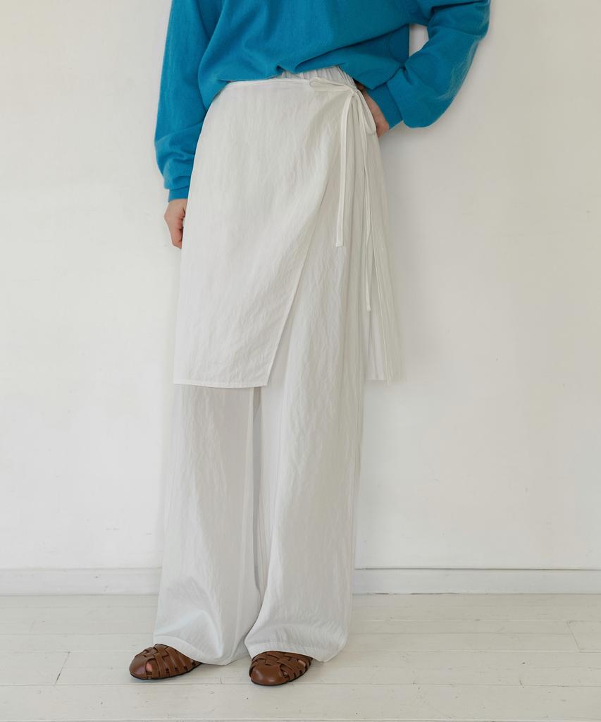 NON AND NON Nylon Wrap Layered Banding Pants_Nspt5220