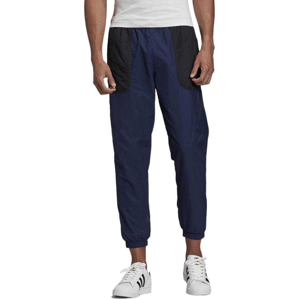 Adidas Originals Trefoil Mesh Pocket Design Elastic Warm Cuffed Joggers Men Bottoms Blue FM3683