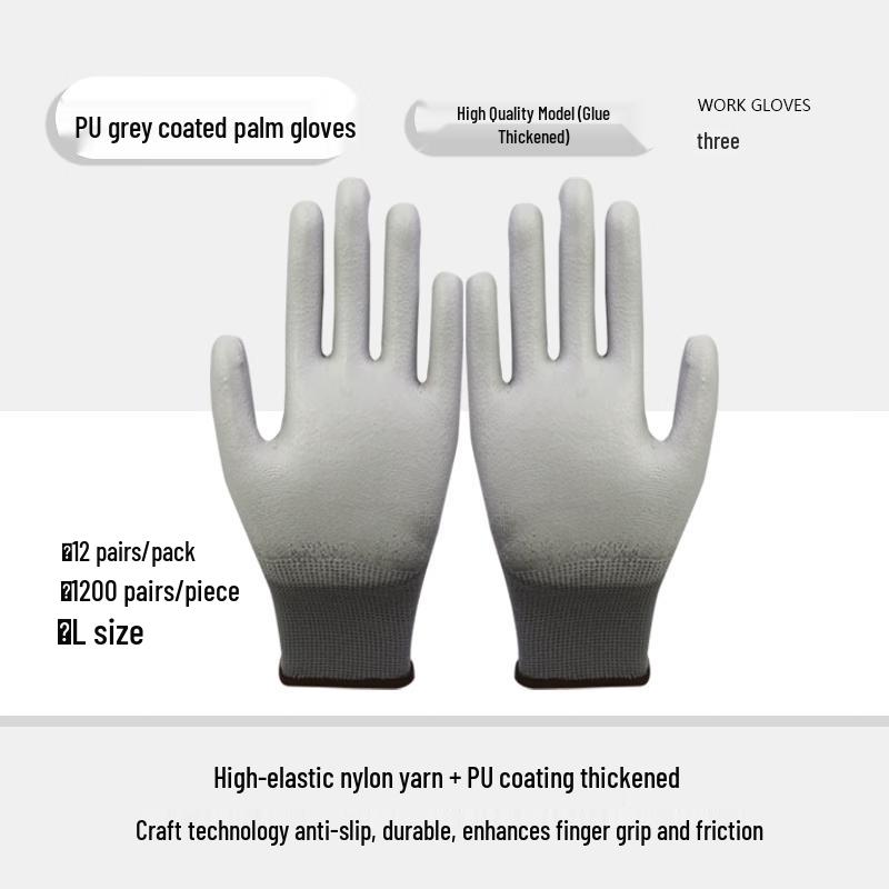 Dr. Gray Anti-Static Carbon Fiber PU Work Gloves (12 Pairs)