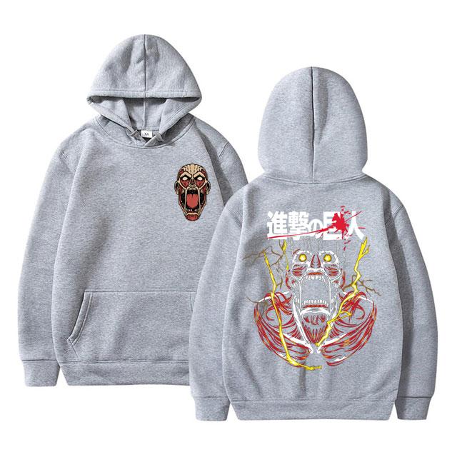 

Аниме «Атака Титанов» Эрен Йегер Shingeki No Kyojin толстовка для мужчин и женщин модные повседневные толстовки большого размера мужской винтажный свитшот XXXXL серый