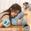Double Layer Hollow Nap Pillow Soft PP Cotton Filling Student Nap Pillow Breathable Solid Color Sleeping Pillow Travel