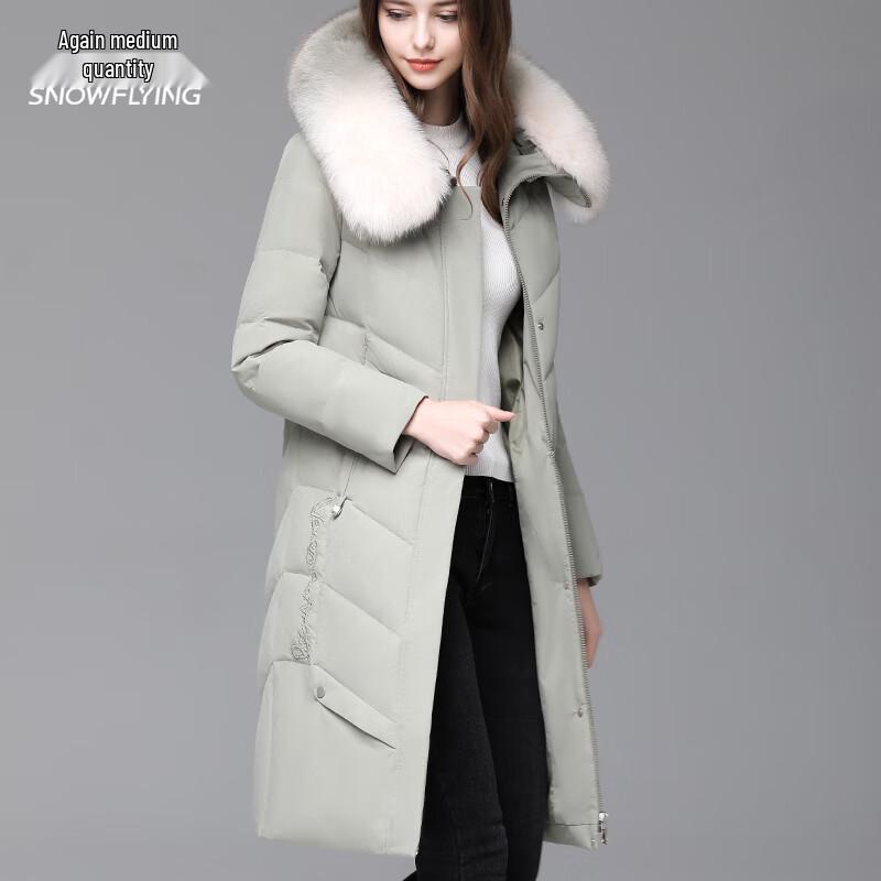 

Xuezongfei Women s Mid-Length Winter Down Jacket with Detachable Fox Fur Collar