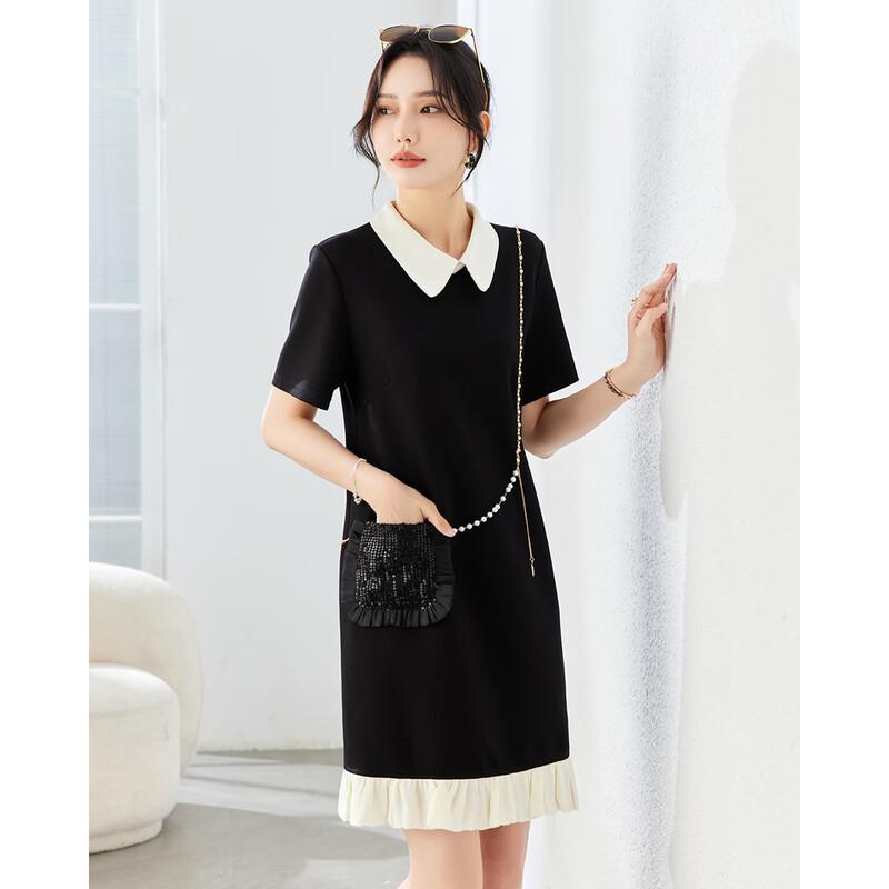 TERRE BLEUE Women s Short Sleeve A-Line Midi Dress M