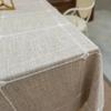 Cotton Linen Embroidery Tassel Tablecloth,Grey Large Square Dust-Proof Table Cover,for Kitchen Dinning Coffee Tabletop Decor
