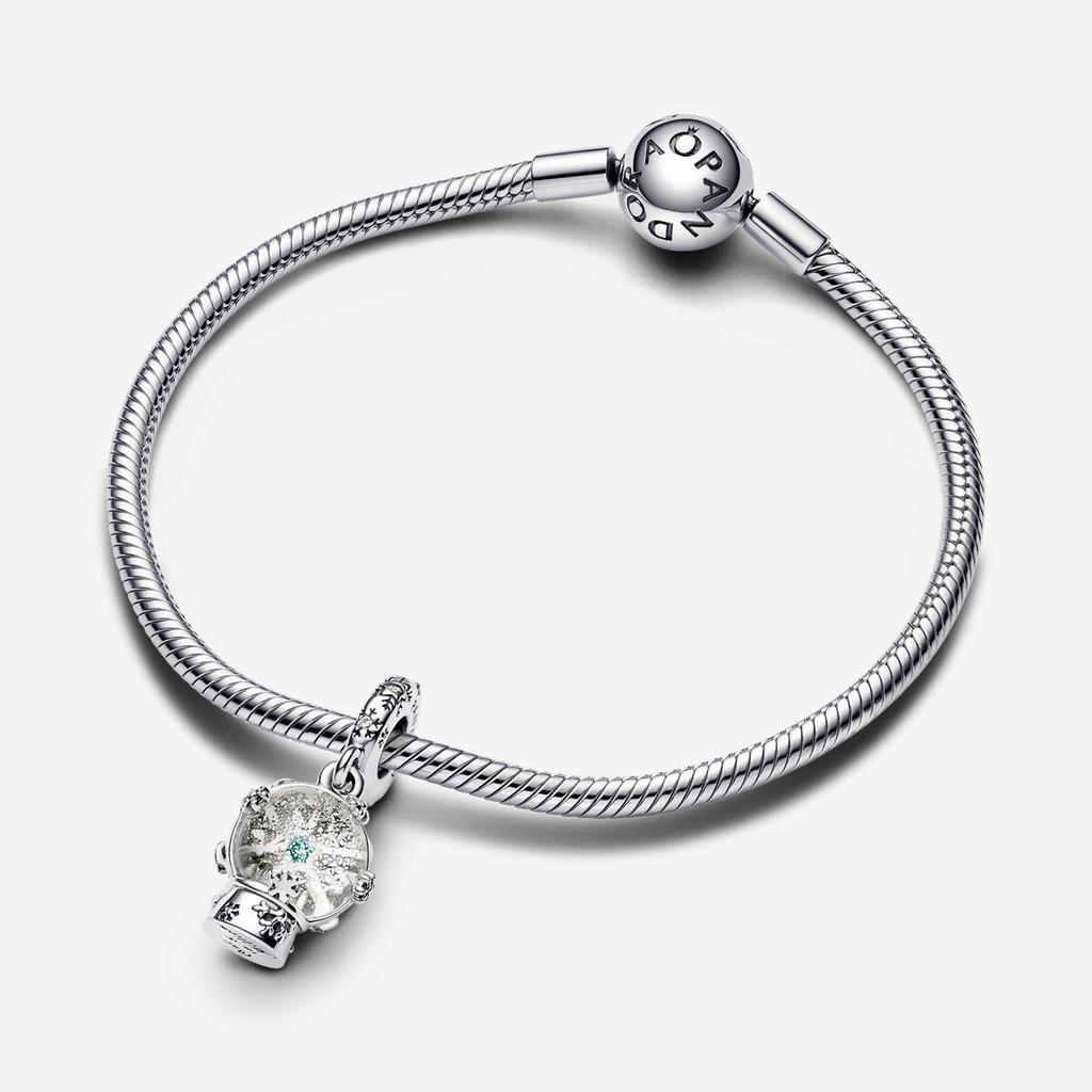 Pandora Snowflake Snowglobe Dangle Charm 792369C01 Sterling Silver