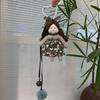 Cute Long Hair Doll Keychain Pom Pom Floral Dress Pendant For Bag Purse Decoration Soft Lightweight Non Slip Daily Use Portable