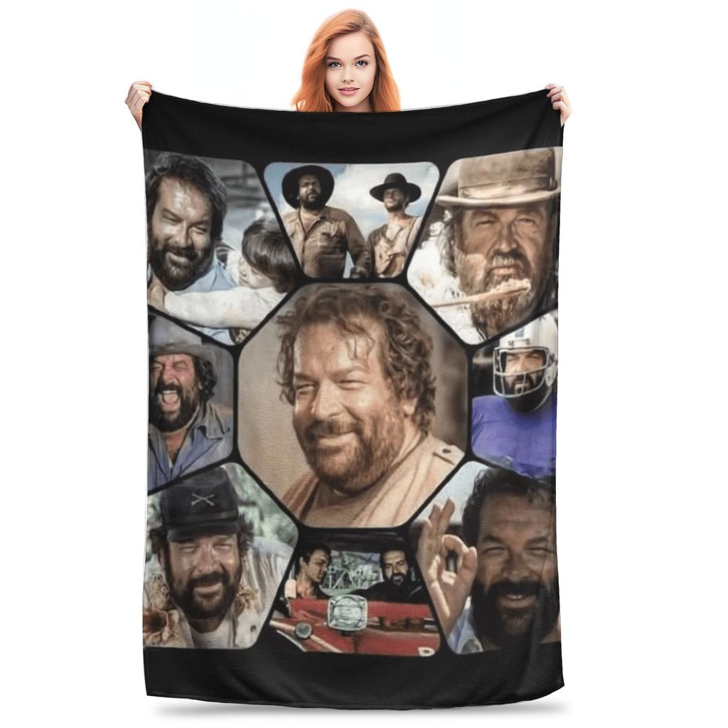 Coperta Bud Spencer Inverno Eroi Old School - Coperta Plaid Super Calda per Bambino Divano Sedia Fantasia Copriletto Copri Divano Letto