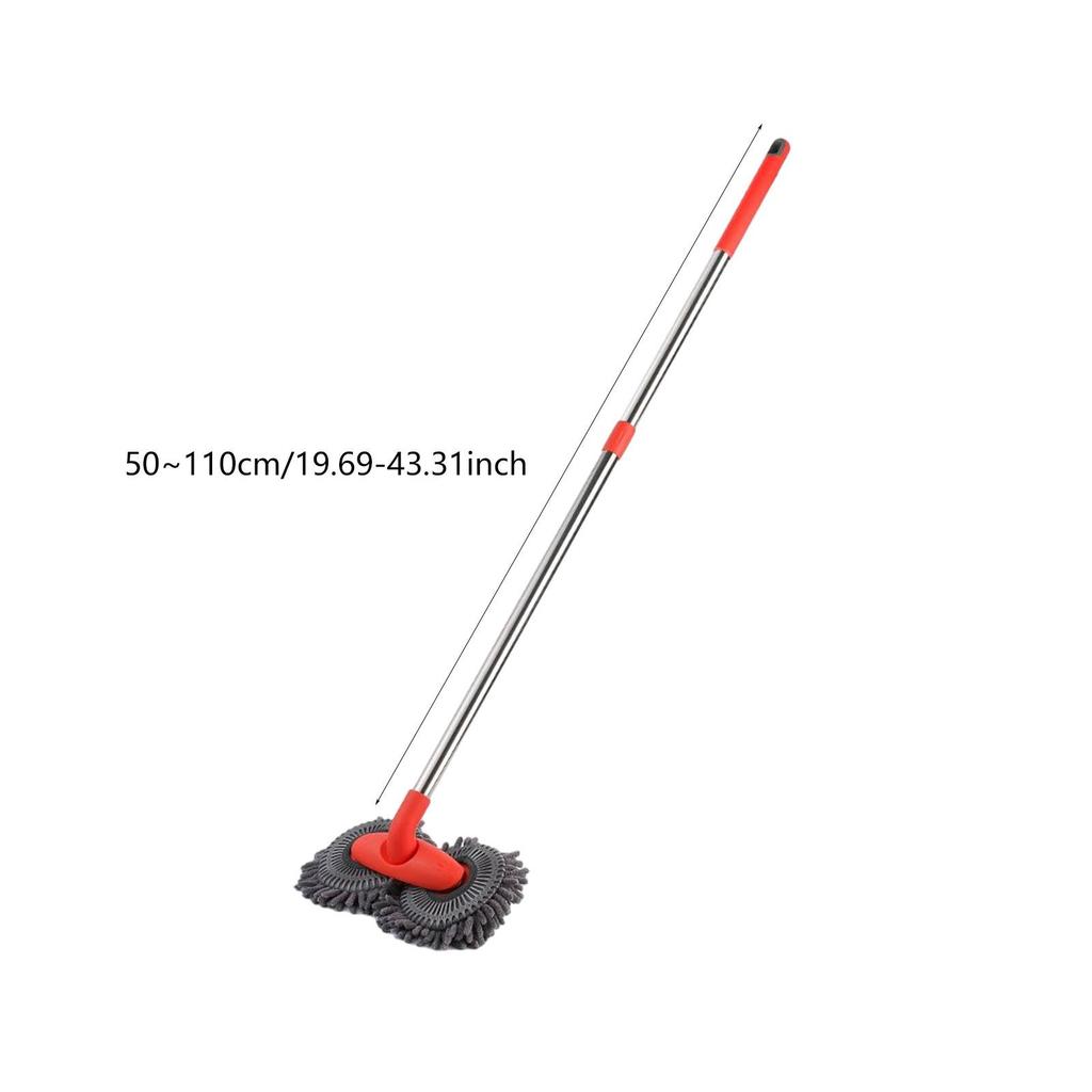 Car Wash Mop Double Head Brush with Adjustable Pole Car Cleaning Detailing Wash Brush Microfiber Duster Washing Detailing Cars