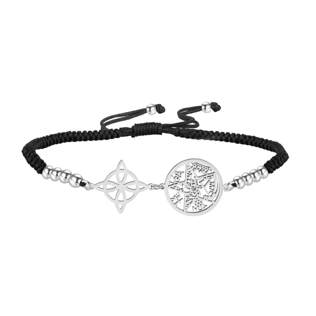  Wicca Witch Knot Bracelet Stainless Steel God Name Tetragrammaton Pentagram Bracelet Solomon Amulet Jewelry Wholesale