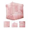 Luxus-Prinzessinnen-Moskitonetz - 3-seitig offener Betthimmelvorhang (Rosa, klein) - Kann als Betthimmel verwendet werden (120x200x200mm)