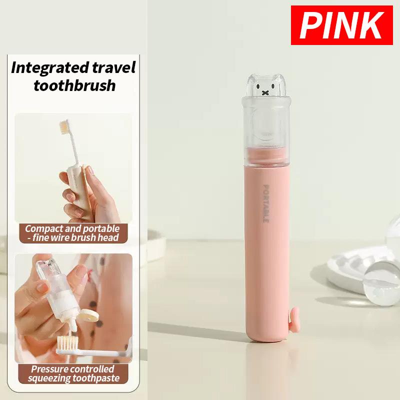 1 Piece - Convenient Toothbrush Travel Container, 2-in-1 Folding Toothbrush Set - Small and Convenient - Essential for Business