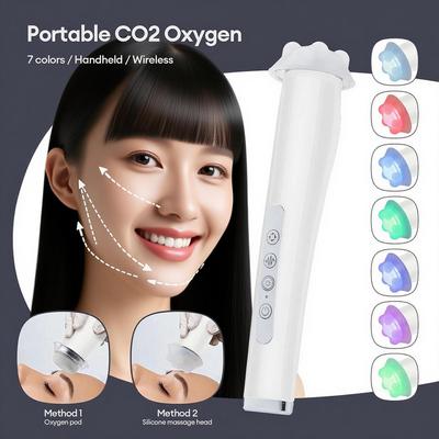 Portabel CO2 Syre Bubbelpenna Ansiktsenhet - Vibrationsrengöring, Återfuktning, Serumabsorption & Hudföryngring SPA-verktyg