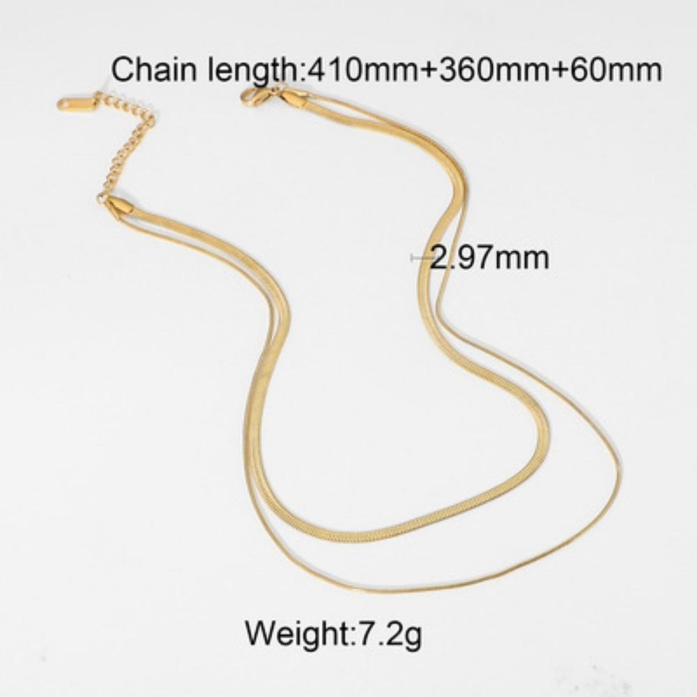 Double-layer Stacked Titanium Steel Necklace Light Luxury High-end Clavicle Chain Stainless Steel Jewelry Does Not Fade
