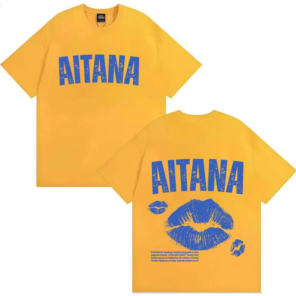 Rapper Aitana 2026 Doppelseitiger Print Grafik T-Shirts Herren Damen Lässig Sommer Harajuku Übergroßes Kurzarm-T-Shirt Unisex