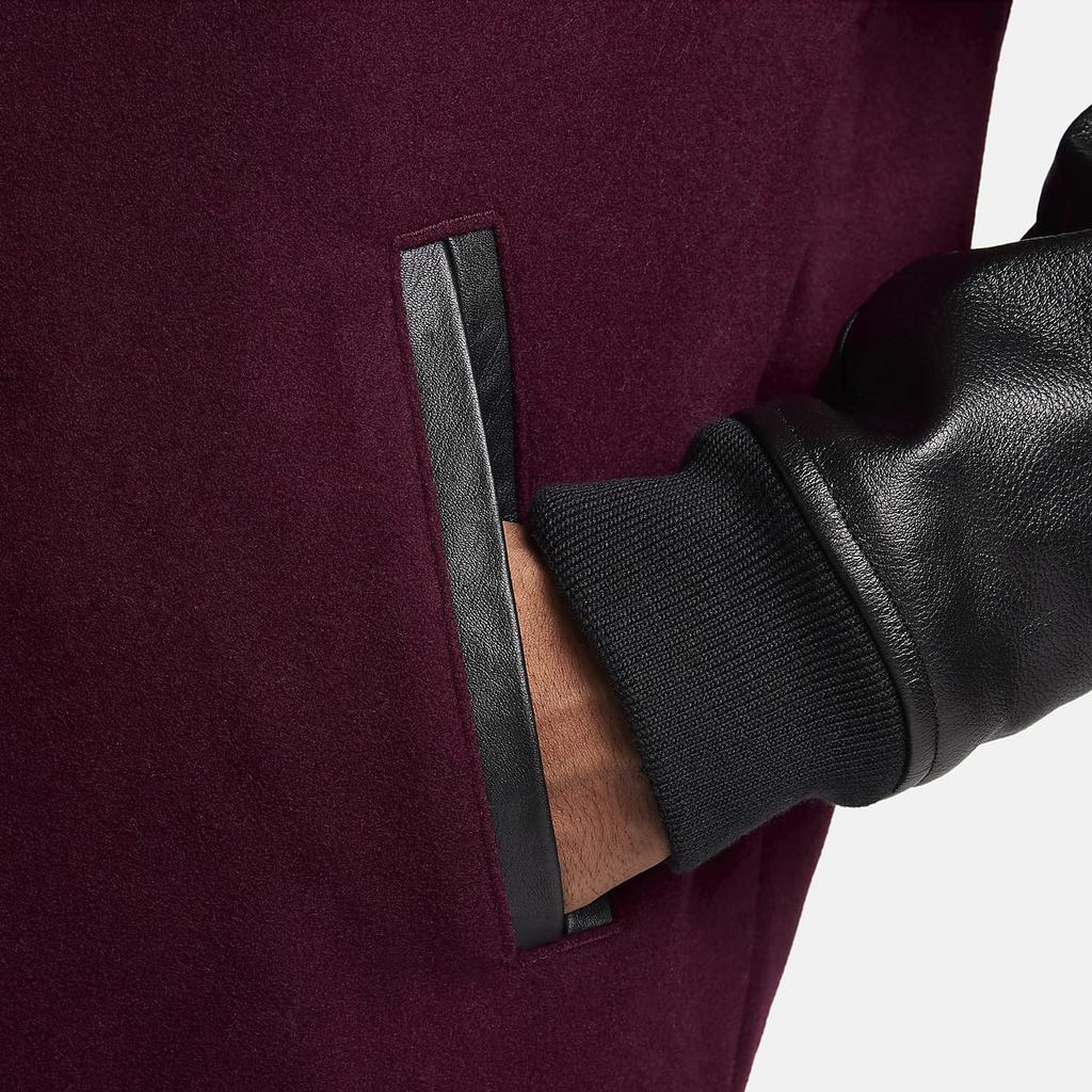 Nike Classic Comfort Leather Jacket Men Outerwear Dark-Brown Black FQ0299-681