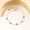 Premium retro emerald diamond bracelet temperament light luxury white zircon geometric stainless steel bracelet women