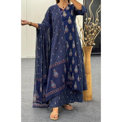 Indisches Bollywood Top Tunika Kurti Hose Dupatta Set Partykleidung Salwar Anzug Kleid SC-2159