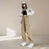Solid Color High Waist Trousers Straight Sweat Pants Women Fashion Wide Leg Loose Pants  Sports