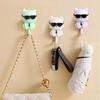 Sunglasses Cat Key Holder for Wall No Drill Adhesive Hook for Keys Hats Coats Towels Cartoon Cat Wall Organizer for Entryway Kitchen Bathroom