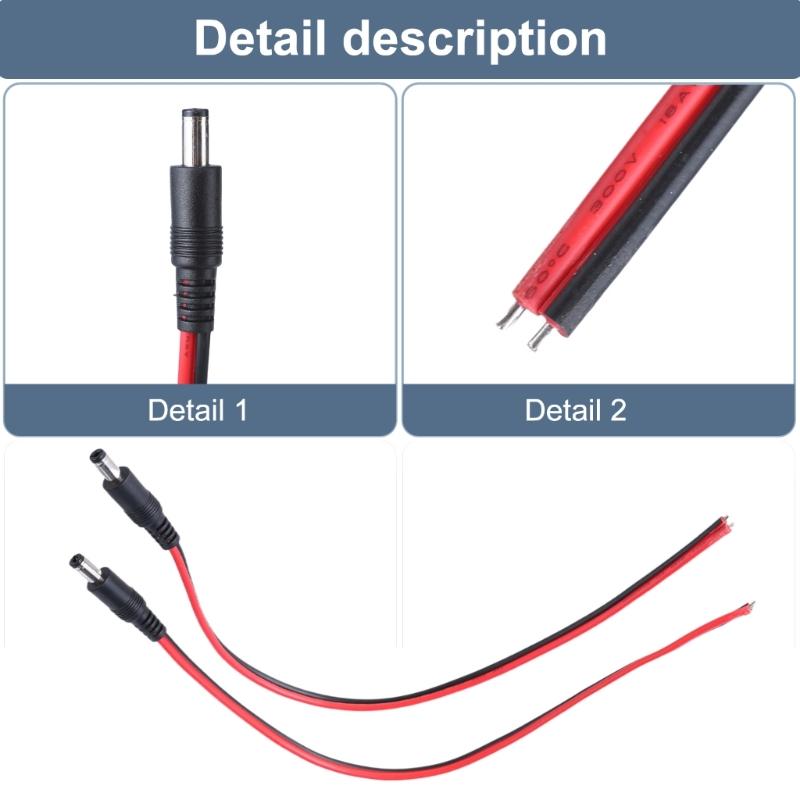 Kabel 18AWG DC5.5x2.1mm Przewód 5.5x2.1 Złącza Męskie/Żeńskie Przewód Adapterowy Linia do Światła LED Kamery Monitoringu