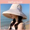 Korean Style Wide Brim Sun Hat For Women Polyester Sun Block Beach Vacation Accessory