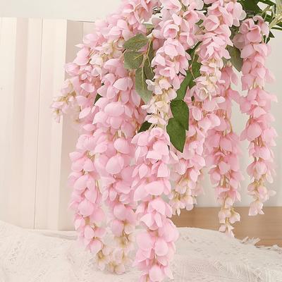 120cm 5 Gabeln Künstliche Glyzinien-Girlande Seidenblumen Hängende Ranke Hochzeit Zuhause Außenwand Hintergrunddekoration