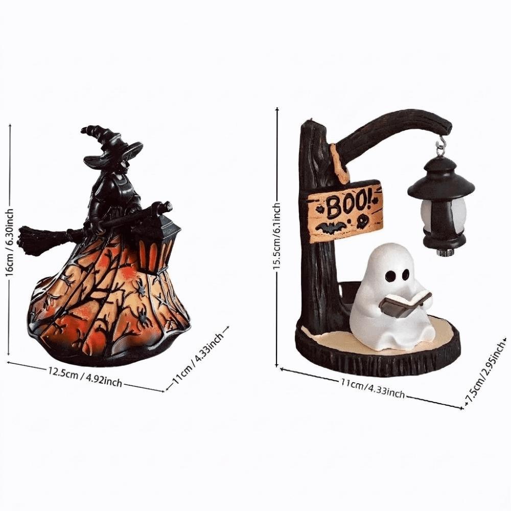 Warm Soft Light Desktop Lamp Wizard Silhouette Decorative Ornament Halloween Decor Indoor Space