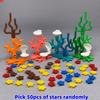 MOC Blocks Beach Ocean Palm Torso Pants Muscle Figure Ski Glasses Particles Assembled Construction Bricks Children's Playthings