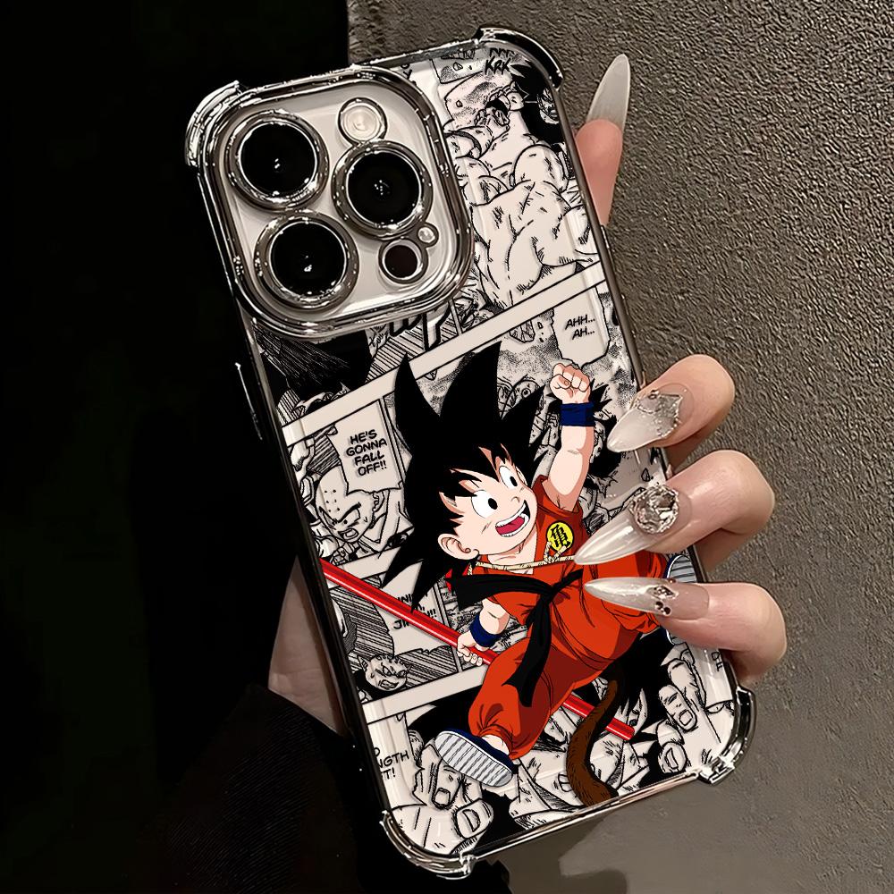 Anime Super Saiyans Plating Phone Case for IPhone 17 17e 16e 16 15 14 13 12 11 Pro Max X XR 7 8 Mini Air Plus Anti-Fall Airabag